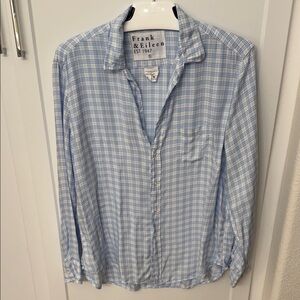 Frank & Eileen Light Blue Plaid Women’s Shirt